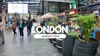 Walking Tour Old Spitalfields Market London Shops Restaurants 4K 82024 [upl. by Frodin]