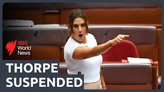 Lidia Thorpe suspended from senate after explosive racism row [upl. by Aenehs436]