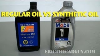 Regular Oil vs Synthetic Oil EricTheCarGuy [upl. by Htenywg]