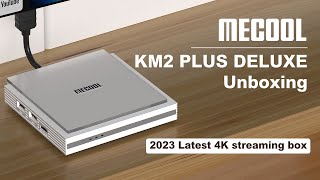 MECOOL KM2 PLUS DELUXE Smart TV Box 4G 32G WiFi6 1000M Android TV Box 4K Unboxing [upl. by Ylrak78]