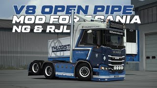 Scania V8 Open Pipe Sound Mod Showcase  Latest Best Mods for ETS2 [upl. by Elon]