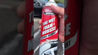 BLACK MAGIC  Tire Wet Foam and Mousse  Waxing Tires [upl. by Adolpho]