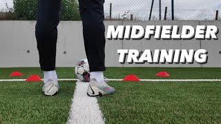 Solo Midfielder Training Session  Dribbling Turns Passing [upl. by Leizahaj]