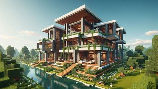 Minecraft Modern Mansion Building Ideas  Cinematic Visualization [upl. by Anialam]