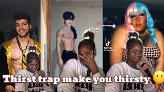 REACTING TO TIKTOK THIRST TRAPS be ware cringe 🚨 alert [upl. by Adlar]