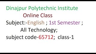 English  1st Semester  All Technology subject code65712 class1 [upl. by Annoyi453]