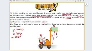 UFRJ Um operário usa uma empilhadeira de massa total igual a uma Questões de Física  Quantum X [upl. by Bolen372]