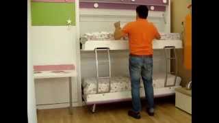 VIDEO EXPLICATIVO FUNCIONAMIENTO LITERA ABATIBLE HORIZONTAL MUEBLES MADRID [upl. by Casper]