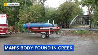 Mans body recovered from White Clay Creek in Stanton Delaware [upl. by Corby305]