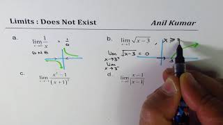 Example of Functions where Limits does not exist [upl. by Einegue]