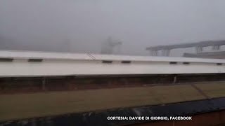 Moment of Italian bridge collapse caught on camera [upl. by Ahsauqram551]