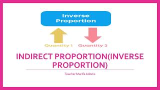 Indirect Proportion Inverse proportion II Teacher Marife Adonis [upl. by Gautious]