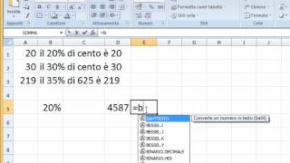 Microsoft Excel Calcolo Percentuale [upl. by Yam520]