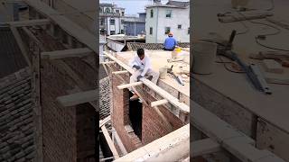 Construction process of carpentry work on eaves support of building [upl. by Inaboy]