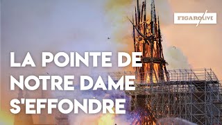 La flèche de NotreDame de Paris sest effondrée [upl. by Iot174]