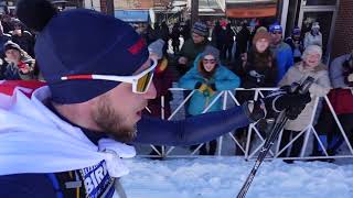 Finish of American Birkebeiner 2022 Birkie on Hayward Mainstreet [upl. by Nalac]