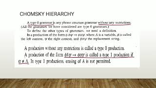 FLAT Formal Language and Automata TheoryTE CSEIT Chomsky Hierarchy  Type0 and Type1 grammar [upl. by Kial]