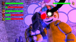 FNAF Overpowered Balloon Boy vs Animatronics with Healthbars [upl. by Minnnie809]