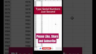 Quick amp Automatic Fill Serial Numbers in Excel  Quick Fill Series Data Entry Tricks excel Data [upl. by Bridie]