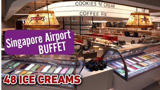 48 Ice Creams amp Swensens Buffet at Singapore Airport [upl. by Landrum]