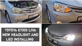 toyota etios liva headlight change [upl. by Revorg]