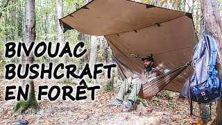 Bivouac bushcraft en forêt et en hamac [upl. by Amye]