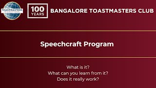 Speechcraft by Bangalore Toastmasters Club [upl. by Cirilla]