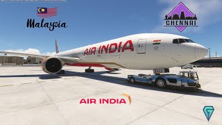 Air India MALAYSIA WMKK  CHENNAI VOMM Microsoft flight Simulator B777300 vatsim pmdg777 chennai [upl. by Eniruam]