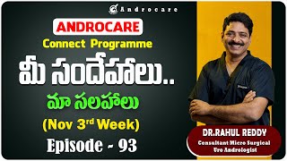 మీ సందేహాలు మా సలహాలు  QA Nov 3rd Week  Dr Rahul Reddy  Androcare Andrology Clinic [upl. by Aisayt565]