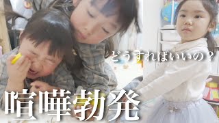 【コラボ】姉妹喧嘩を初めて目の当たりにする5歳児…困り果てる姿が面白すぎたw【チビみらんチャンネル】 [upl. by Mungam]