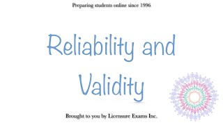 Reliability and Validity  ASWB NCE NCMHCE MFT Exam Prep and Review [upl. by Grimaldi]