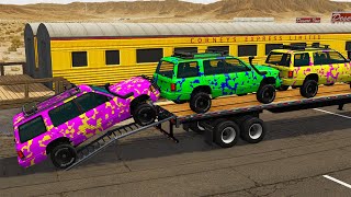 TRANSPORTING PIXAR CARS amp FRUITS WITH COLORED amp JOHN DEERE vs CLAAS vs TRACTORS Bng Wuchuchu Games [upl. by Nelyk]