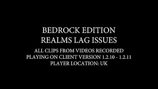 Minecraft Bedrock Realms  Lag Issues amp Other Bugs [upl. by Margareta]