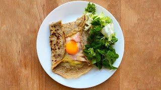 Galettes bretonnes au sarrasin blé noir avec garniture œuf jambon fromage [upl. by Enitnatsnoc]