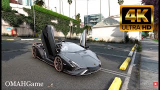 Lamborghini Sian Roadster  GTA V Remastered  Ultra Photorealistic Graphics MOD 4K Cars REAL LIFE [upl. by Salaidh32]