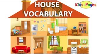 House vocabulary Parts of the House Rooms in the House House Objects and Furniture [upl. by Yrral38]