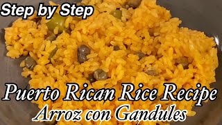 How To Make Puerto Rican RiceArroz con Gandules Step by Step Easy [upl. by Eybba]