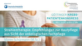 Krebspatientenkongress  Strahlentherapie Empfehlungen der onkologischen Fachpflege zur Hautpflege [upl. by Inalawi]