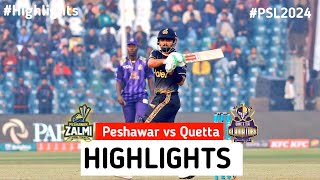 Peshawar Zalmi vs Quetta Gladiators PSL 2024 Highlights  Peshawar vs Quetta Full Match Highlights [upl. by Nevlin526]