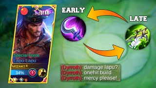 LAPULAPU NEW ONEHIT BUILD🔥 NEW BROKEN FIRST ITEM FOR EARLY AND LATE GAME DAMAGE HACK [upl. by Adlihtam]