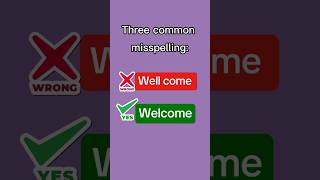 Well come❌ Welcome✅ Common misspelling in English English misspelling englishwithareeba [upl. by Werdnael]