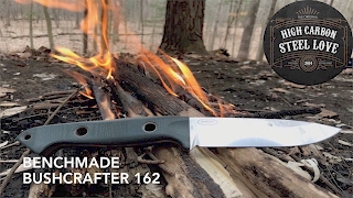 Benchmade Bushcrafter 162  Usage and My Thoughts After 12 Months  HighCarbonSteel Love [upl. by Lyrad]