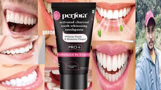 Perfora Activated Charcoal Teeth Whitening Toothpaste  Honest Review [upl. by Kulda]