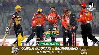 Comilla Victorians vs Rajshahi Kings Highlights  10th Match  Edition 6  BPL 2019 [upl. by Anwahsak]