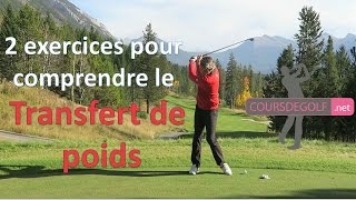 2 Exercices de transfert de poids  Cours de golf par Renaud Poupard [upl. by Eniar537]