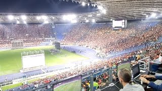 Roma Feyenoord LIVE dallOlimpico il gol di Zaniolo [upl. by Reyem937]