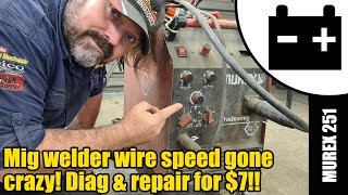 Murex welder wire feed diagnostic amp repair 1492 [upl. by Ecnedac]