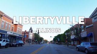 Libertyville Illinois  Sunset Driving 4K [upl. by Arella317]