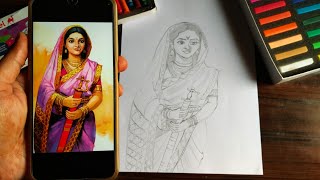 Jhansi Ki Rani Laxmi Bai drawing easy  Freedom fighter jhansi rani drawing  Laxmi Bai ki drawing [upl. by Hortensa]