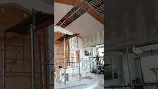 cladding and ceiling installation wpc pvcpanelinstallation shorts [upl. by Ellehcram]